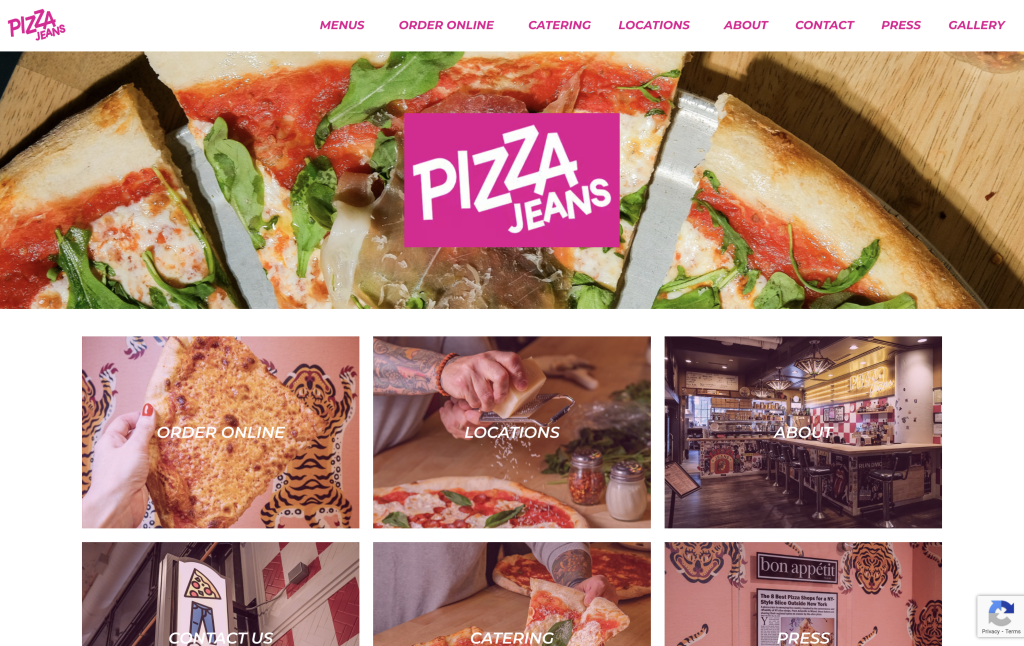 Website Portfolio Sample Pizza Jeans ATL